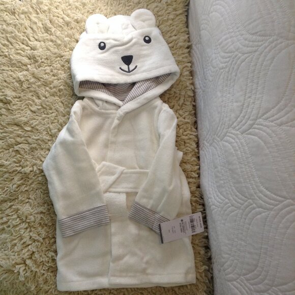 NWT Carter's OEKO-TEX Robe, Terry Cloth, 0-9 M, bear/panda; 100% Cotton, Kidcore - Picture 1 of 6